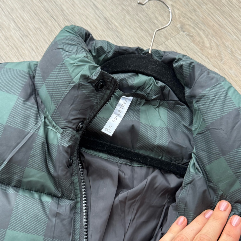Fabletics Essential Puffer Checkered Winter Coat - image 4